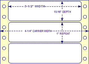 3 1/2" X 15/16" Pin Feed Labels (EDP)