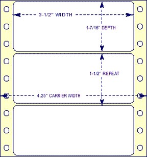 3 1/2" X 1 7/16" Pin Feed Labels (EDP)