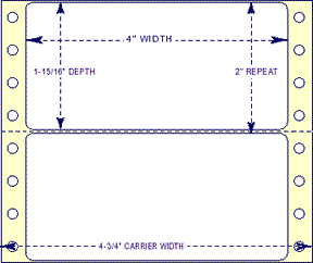 4" X 1 15/16" Pin Feed Labels (EDP)