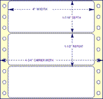 4" X 1 7/16" Pin Feed Labels (EDP)