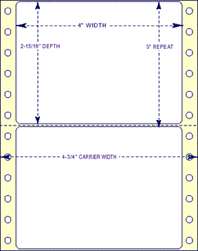 4" X 2 15/16" Pin Feed Labels (EDP)