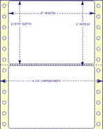 4" X 2 15/16" Pin Feed Labels (EDP)