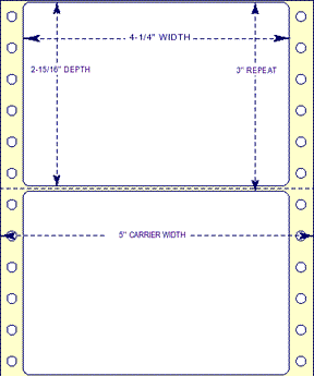 4 1/4" X 2 15/16" Pin Feed Labels (EDP)