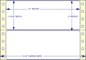 5" X 1 15/16" Pin Feed Labels (EDP)