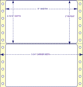 5" X 2 15/16" Pin Feed Labels (EDP)