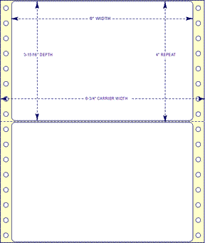 6" X 3 15/16" Pin Feed Labels (EDP)