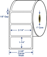 2-1/4" X 1-1/4" Perforated Premium Grade Direct Thermal Labels | 1" Core Rolls