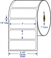 3" X 1" Perforated Premium Grade Direct Thermal Labels | 1" Core Rolls