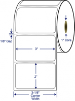 3" x 2" Perforated Premium Grade Direct Thermal Labels | 3" Core Rolls