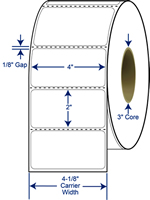 4" x 2" Perforated Premium Grade Direct Thermal Labels | 3" Core Rolls