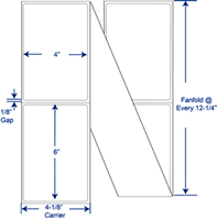 4\" X 6\"  Perforated Fanfolded Premium Grade Direct Thermal Labels