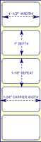1 1/2" X 1"  TT-Labels No Perf On Rolls