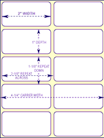 2" X 1"- 2 up  TT-Labels No Perf On Rolls