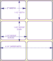 2" X 1 1/2"- 2 up  TT-Labels No Perf On Rolls