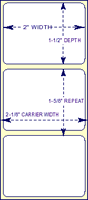 2" X 1 1/2"  TT-Labels No Perf On Rolls