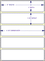 4" X 1"  TT-Labels Perfed Fan Folded