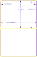 4" X 3"  Perforated Fanfolded Industrial Grade Direct Thermal Labels