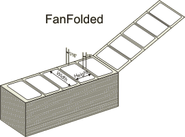 4" X 2"  DT-Labels Perfed Fan Folded