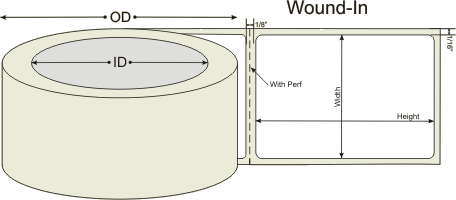 4" X 6" Wound in TT-Labels Perfed On Rolls