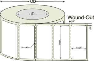 4" X 2"  DT-Labels Perfed Small Rolls