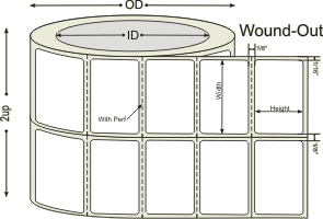 2" X 1"- 2 up  TT-Labels Perfed On Rolls